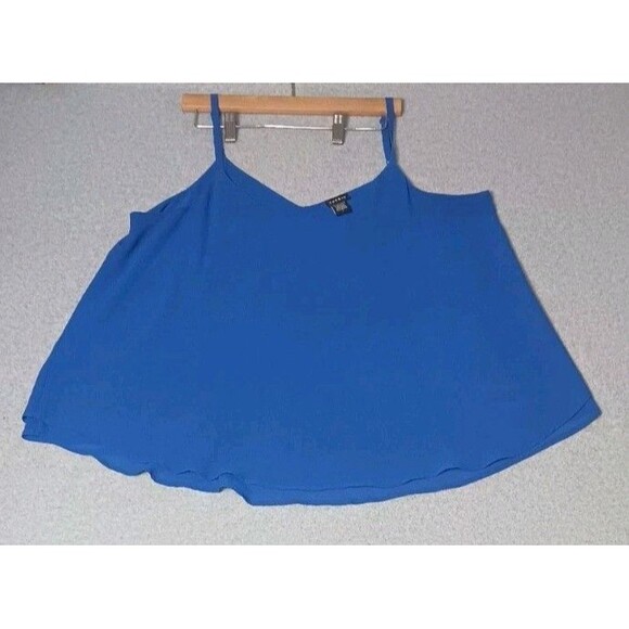 torrid Tops - Torrid Sophie Georgette Swing Cami 1 Cobalt Blue Layering Boho Festival Flowy